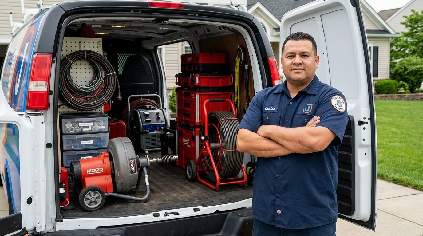 Professional drain cleaning equipment and Johns Plumbing LLC plumber in Niwot