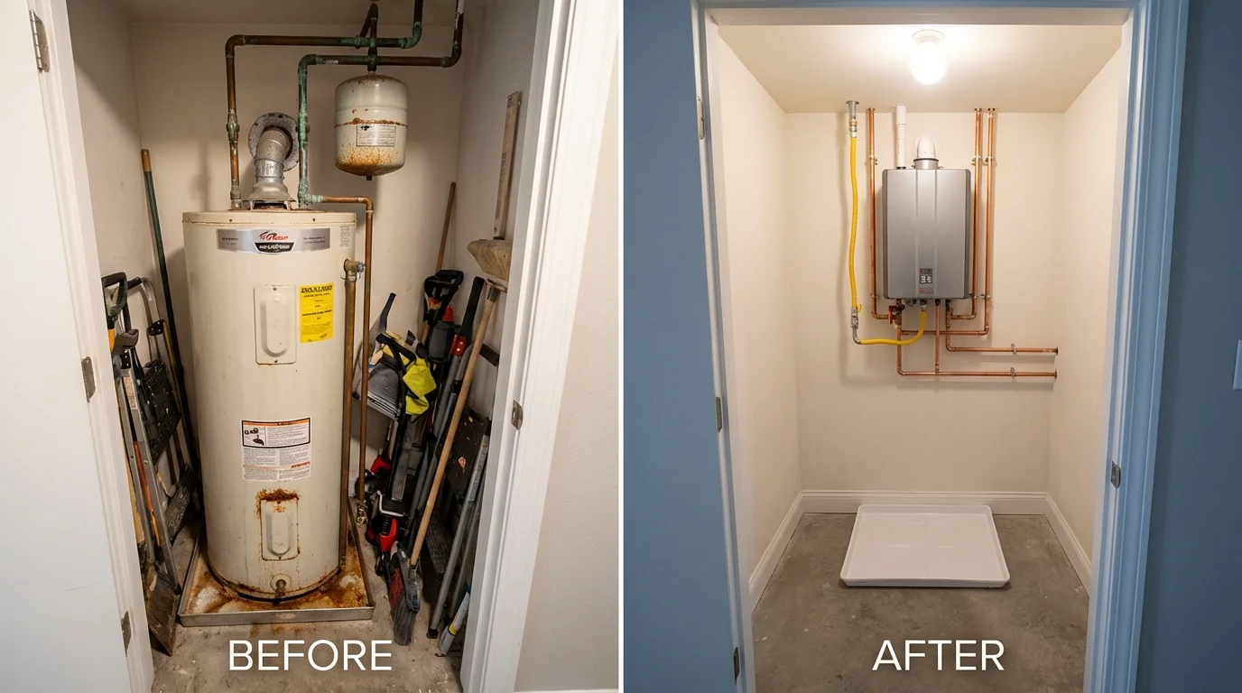 Tank water heater versus wall-mounted tankless unit comparison for Niwot, CO homeowners